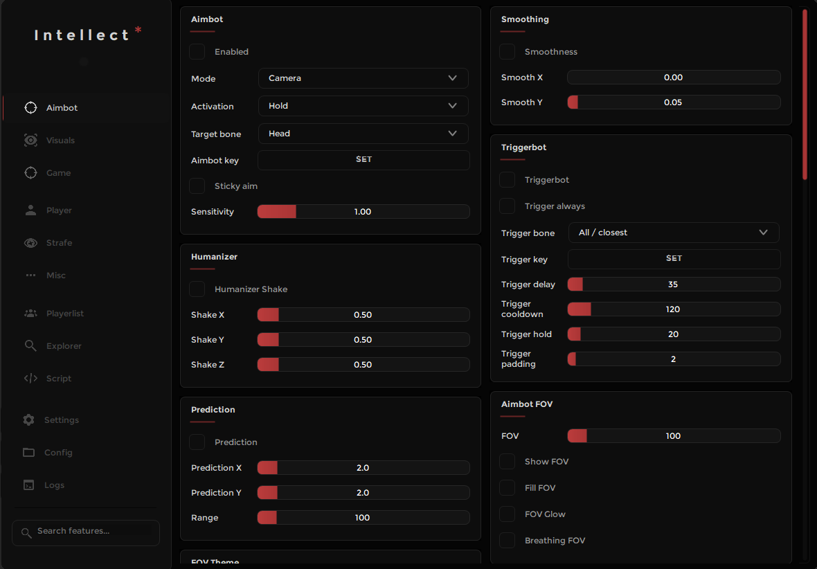 Intellect Roblox menu preview